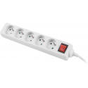 Lanberg - Power strip - input: CEE 7 / 7 - output connectors: 5 (CEE 7 / 5) - 3 m - white