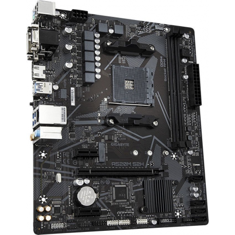 Gigabyte A520M S2H - 1.0 - motherboard - micro ATX - Socket AM4 - AMD A520 - USB 3.2 Gen 1 - Gigabit LAN - onboard graphics (CPU required) - HD Audio (8-channel) - 3