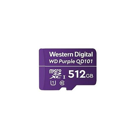 WD Purple SC QD101 WDD512G1P0C - Flash memory card - 512 GB - UHS-I U1 / Class10 - microSDXC UHS-I - purple - 1