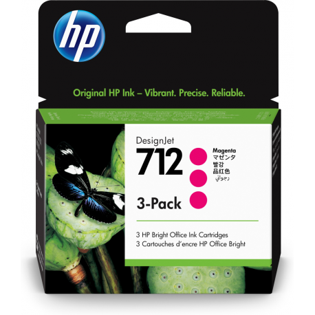 HP 712 - 3-pack - 29 ml - magenta - original - DesignJet - ink cartridge - 0
