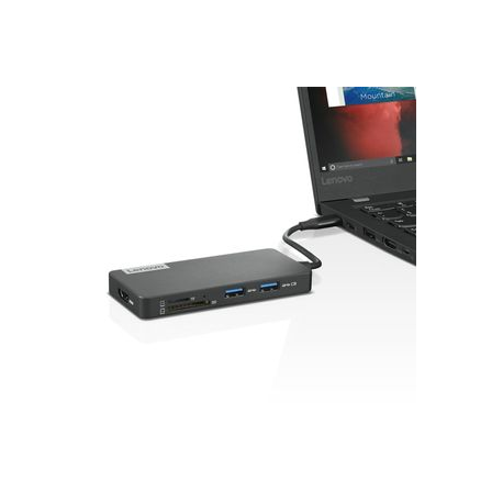 Lenovo USB-C 7-in-1 Hub - Docking station - USB-C - HDMI - for 100e Chromebook (2nd Gen) MTK.2; ThinkPad L13 Gen 2; L13 Yoga Gen 2; Yoga 7 14 - 3