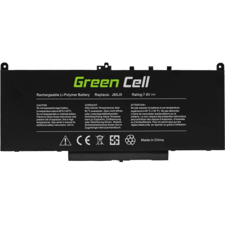 Green Cell - Laptop battery (equivalent to: Dell J60J5) - lithium polymer - 4-cell - 5800 mAh - black - for Dell Latitude E7270, E7470 - 1