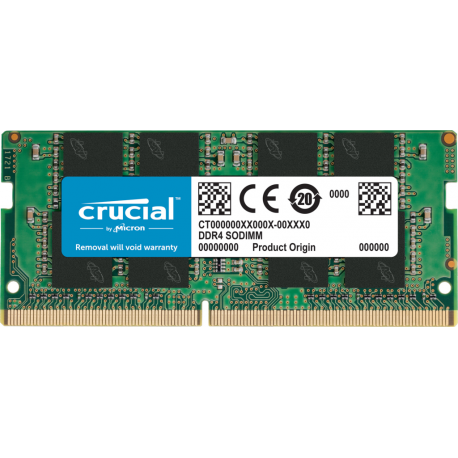 Crucial - DDR4 - module - 8 GB - SO-DIMM 260-pin - 3200 MHz  /  PC4-25600 - CL22 - 1.2 V - unbuffered - non-ECC - 2