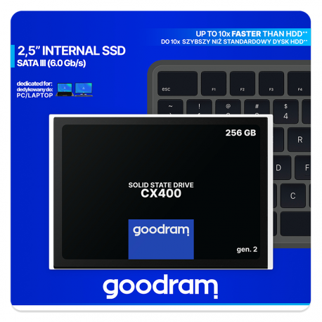 GOODRAM CX400 - Gen 2 - SSD - 256 GB - internal - 2.5" - SATA 6Gb / s - 4