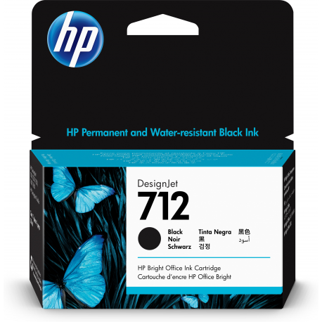 HP 712 - 38 ml - black - original - DesignJet - ink cartridge - for DesignJet Studio, T210, T230, T250, T630, T650 - 1