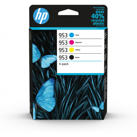 HP 953 - 4-pack - black, yellow, cyan, magenta - original - ink cartridge - for Officejet Pro 7740, 7740 Wide Format, 8210, 8216, 8218, 8710, 8715, 8720, 8725, 8730, 8740 - 1