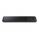Samsung Wireless Charger Trio EP-P6300 - Wireless charging pad + AC power adapter - Fast Charge - black - for Galaxy Buds Live, Buds+, Note20, S20, S20 5G, S20+ 5G, Watch 3, Z Flip 5G, Z Fold2 5G