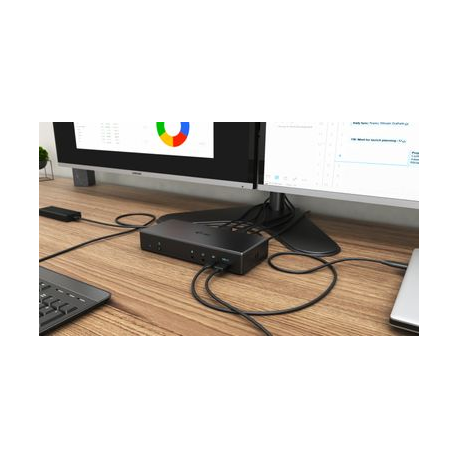i-Tec USB-C Quattro Display Docking Station with Power Delivery - Docking station - USB-C  /  Thunderbolt 3 - 2 x HDMI, 2 x DP - GigE - with i-Tec Universal Charger 112 W - 5