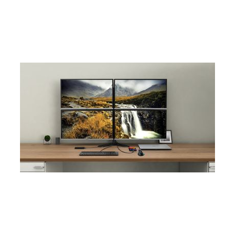 i-Tec USB-C Quattro Display Docking Station with Power Delivery - Docking station - USB-C  /  Thunderbolt 3 - 2 x HDMI, 2 x DP - GigE - with i-Tec Universal Charger 112 W - 6