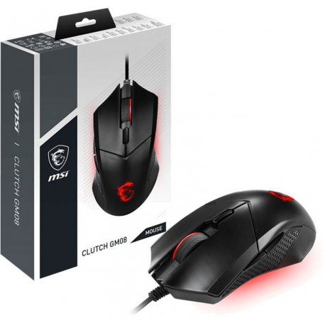 MSI Clutch GM08 - Mouse - right and left-handed - optical - 6 buttons - wired - USB - black - 4