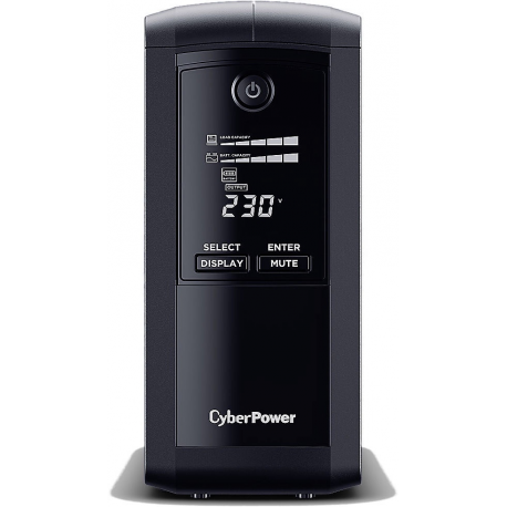 CyberPower Value Pro VP1000ELCD-FR - UPS - AC 230 V - 550 Watt - 1000 VA - 1-phase - RS-232, USB - output connectors: 4 - black - 1