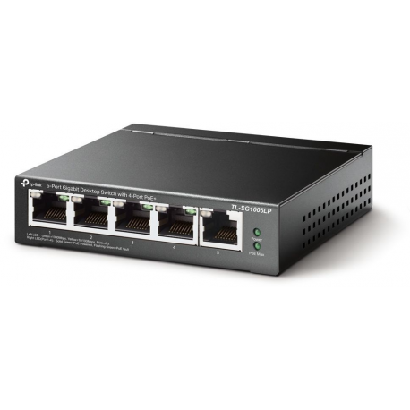 TP-Link TL-SG1005LP - V1 - switch - unmanaged - 5 x 10/100/1000 (4 PoE+) - desktop, wall-mountable - PoE+ (40 W) - 1