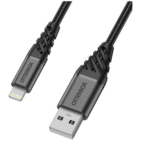 OtterBox Premium - Lightning cable - USB male to Lightning male - 1 m - dark ash black - for Apple iPad / iPhone / iPod (Lightning) - 0