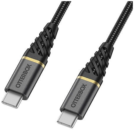 OtterBox Premium - USB cable - USB-C (M) to USB-C (M) - USB 2.0 - 3 A - 2 m - Power Delivery support - glamour black - 0