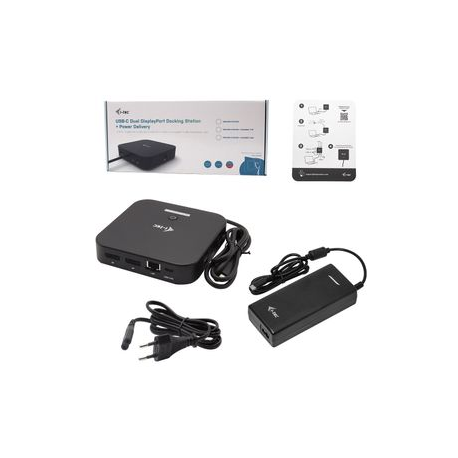 i-Tec USB-C Dual Display Docking Station with Power Delivery - Docking station - USB-C  /  Thunderbolt 3 - 2 x DP - GigE - 1