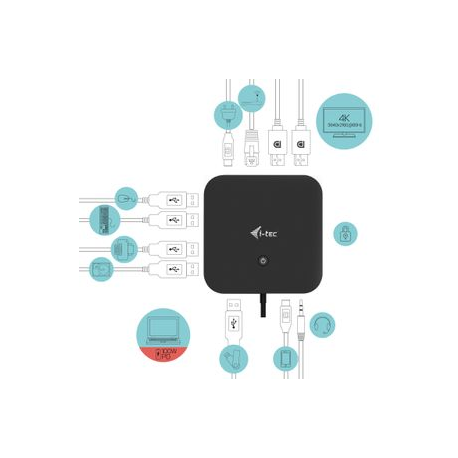 i-Tec USB-C Dual Display Docking Station with Power Delivery - Docking station - USB-C  /  Thunderbolt 3 - 2 x DP - GigE - 8