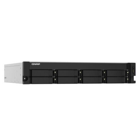 QNAP TS-832PXU - NAS server - 8 bays - rack-mountable - SATA 6Gb / s - RAID 0, 1, 5, 6, 10, 50, JBOD, 60 - RAM 4 GB - Gigabit Ethernet  /  2.5 Gigabit Ethernet  /  10 Gigabit Ethernet - iSCSI support - 2U - 11
