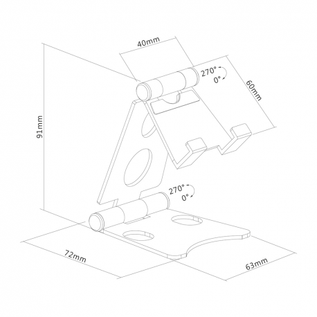 Neomounts by Newstar DS10-150SL1 - Stand for mobile phone - up to 4.7" - silver - 3