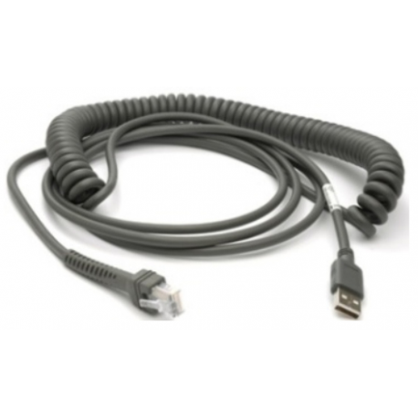 Zebra - USB cable - USB (M) - 5 - 12 V - 4.57 m - coiled - for DS9300 Series DS9308 - 1