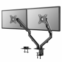 Neomounts by Newstar FPMA-D650D - Mounting kit - for 2 LCD displays (full-motion) - black - screen size: 17"-27" - clamp mountable, grommet, desk-mountable