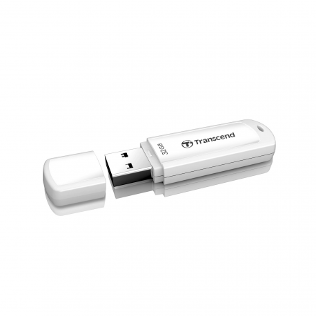Transcend JetFlash 730 - USB flash drive - 128 GB - USB 3.0 - white - 3