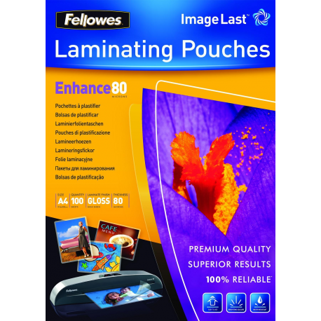 Fellowes - 80 micron - A4 (210 x 297 mm) lamination pouches - 2