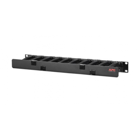 APC Horizontal Cable Manager Single-Sided with Cover - Rack cable management kit - black - 1U - 19" - for P / N: SMTL1000RMI2UC, SMX1000C, SMX1500RM2UC, SMX1500RM2UCNC, SMX750C, SMX750CNC - 1