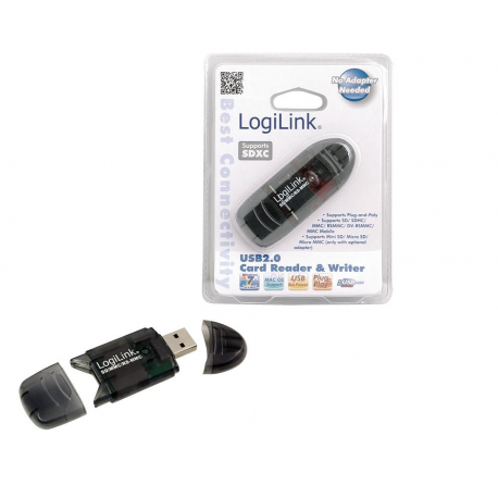 LogiLink Cardreader USB 2.0 Stick for SD / MMC - Card reader - 8 in 1 (MMC, SD, RS-MMC, MMCmobile, SDHC) - USB 2.0 - 4