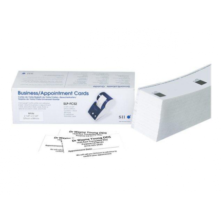 Seiko Instruments SLP-FCS2 - Matte - non-adhesive - white - 57 x 89 mm 600 card(s) (300 sheet(s) x 2) business cards - for Smart Label Printer 440, 440 Office Administration Pack, 450, 620, 650, 650SE - 1