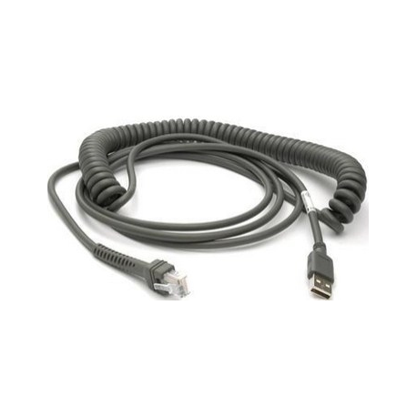 Datalogic CAB-467 - USB cable - USB - 3.6 m - coiled - for PowerScan PBT7100, PBT8300, PD7100, PD8300, PM8300, PM8500 - 1