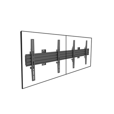 Multibrackets M Wallmount Pro MBW2U - Mounting kit (2 wall plates, wall rails, 4 x fixed arms) - for 2 LCD displays - aluminium, steel - black - screen size: 40"-65" - wall-mountable - 4