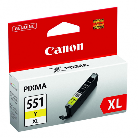 Canon CLI-551Y XL - 11 ml - High Yield - yellow - original - ink tank - for PIXMA iP8750, iX6850, MG5550, MG5650, MG5655, MG6450, MG6650, MG7150, MG7550, MX725, MX925 - 2
