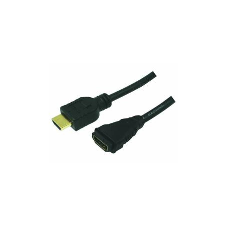 LogiLink High Speed with Ethernet - HDMI extension cable with Ethernet - HDMI male to HDMI female - 5 m - 2