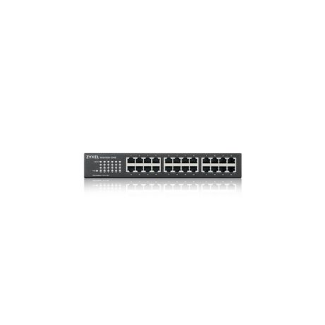 Zyxel GS-1100-24E - Switch - unmanaged - 24 x 10 / 100 / 1000 - rack-mountable, wall-mountable - 2