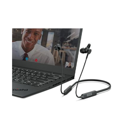 Lenovo - Earphones with mic - in-ear - neckband - Bluetooth - wireless - black - for IdeaPad 1 14; 3 14; ThinkPad L13 Yoga Gen 3; P1 Gen 5; T14s Gen 3; X1 Nano Gen 2 - 3