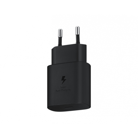 Samsung EP-TA800 - Power adapter - 25 Watt - 3 A - SFC (USB-C) - black - for Galaxy A20, A50, A70, A8s, M30, M40, Note10, S20, S20 5G, S20+ 5G, Z Flip, Z Flip 5G - 6