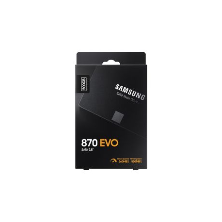 Samsung 870 EVO MZ-77E500B - SSD - encrypted - 500 GB - internal - 2.5" - SATA 6Gb / s - buffer: 512 MB - 256-bit AES - TCG Opal Encryption - 5