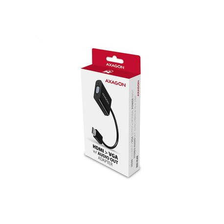 AXAGON - Video interface converter - HDMI (M) to HD-15 (VGA), stereo mini jack (F) - 17 cm - 1920 x 1200 (WUXGA) support, active converter - 8