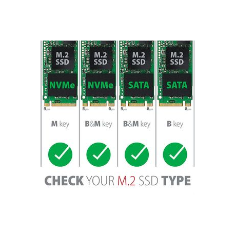 AXAGON PCEM2-D - Storage controller - M.2 - 2 Channel - M.2 NVMe Card / SATA 6Gb / s - low profile - PCIe 3.0 x4 - 10