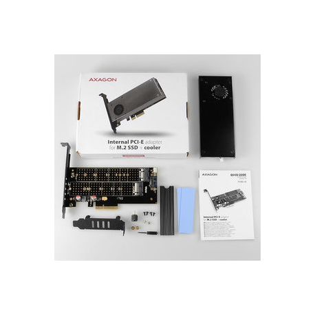 AXAGON PCEM2-D - Storage controller - M.2 - 2 Channel - M.2 NVMe Card / SATA 6Gb / s - low profile - PCIe 3.0 x4 - 11