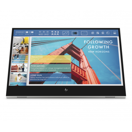 HP E14 G4 - LED monitor - 14" - portable - 1920 x 1080 Full HD (1080p) @ 60 Hz - IPS - 400 cd / m² - 800:1 - 5 ms - 2xUSB-C - sliver stand - 22