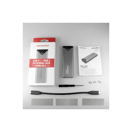 AXAGON EEM2-UG2 - Storage enclosure - M.2 - M.2 NVMe Card / PCIe (NVMe) - USB 3.2 (Gen 2) - 2