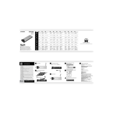AXAGON EEM2-UG2 - Storage enclosure - M.2 - M.2 NVMe Card / PCIe (NVMe) - USB 3.2 (Gen 2) - 3