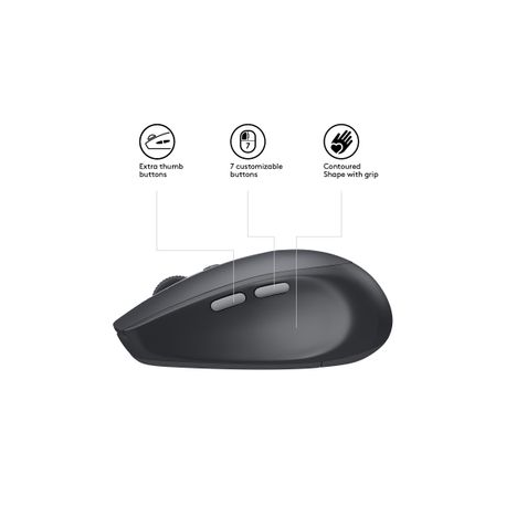 Logitech M590 Silent - Mouse - right-handed - optical - 7 buttons - wireless - Bluetooth, 2.4 GHz - USB wireless receiver - graphite tonal - 5