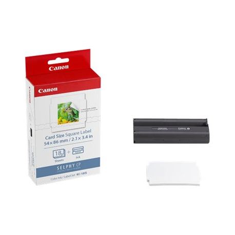 Canon KC-18IS - Print ribbon cassette and paper kit - for SELPHY CP1000, CP1200, CP1300, CP820, CP900, CP910 - 3