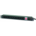 TECHly I-CASE STRIP-12C - Power distribution unit (rack-mountable) - AC 220-250 V - 3500 Watt - input: IEC 60320 C20 - output connectors: 12 (IEC 60320 C13) - 1U - 2 m cord - black