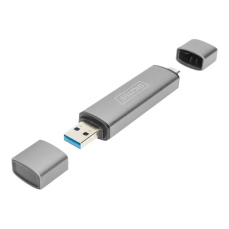 DIGITUS DA-70886 - Card reader (SD, microSD) - USB 3.0 / USB-C - 1