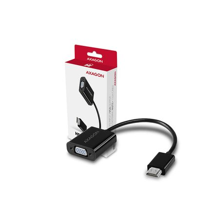 AXAGON - Video interface converter - HDMI (M) to HD-15 (VGA) (F) - 17 cm - 1920 x 1200 (WUXGA) support, active converter - 7