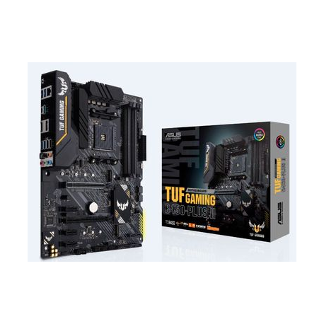 ASUS TUF GAMING B450-PLUS II - Motherboard - ATX - Socket AM4 - AMD B450 Chipset - USB-C Gen2, USB 3.2 Gen 1, USB 3.2 Gen 2 - Gigabit LAN - onboard graphics (CPU required) - HD Audio (8-channel) - 8