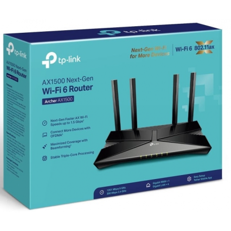 Wireless Router|TP-LINK|Router|1500 Mbps|1 WAN|4x10/100/1000M|Number of antennas 4|ARCHERAX1500 - 5
